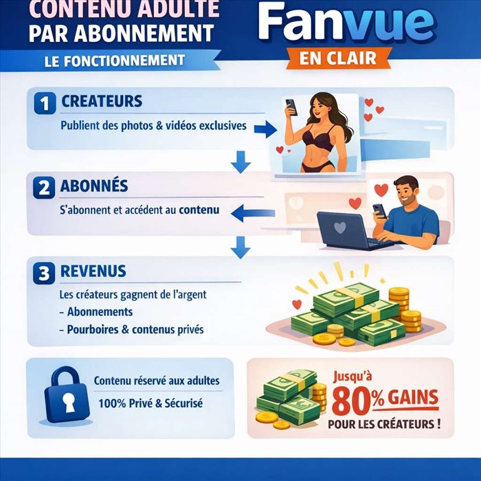 Contenu adulte par abonnement : le fonctionnement, et Fanvue en clair